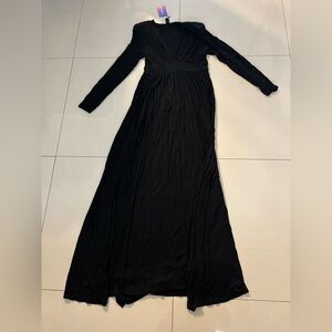 SHEIN Black Long Sleeve Maxi Dress